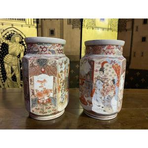 Pair Of Japanese Vases "satsuma"