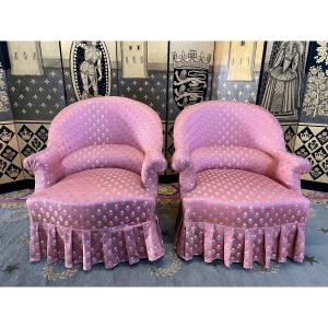 Paire De Fauteuils Crapaud 