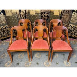 Suite De 6 Chaises Gondoles Empire 