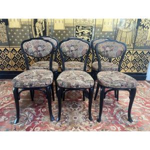 Suite De 6 Chaises Bistrot Noires Kohn 