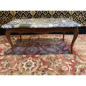 Louis XV Style Coffee Table With Marble Top