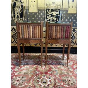 Pair Of Nightstands In Louis XV Marquetry