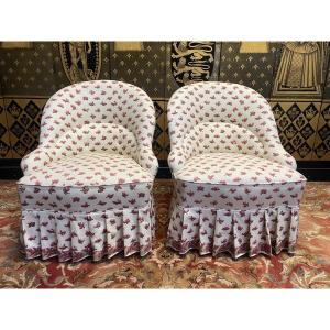 Pair Of Toad Armchairs Napoleon III Period