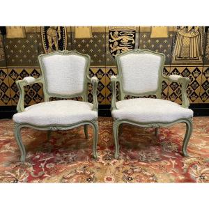 Pair Of Restored Louis XV Style Armchairs 