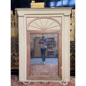 Louis XVI Style Trumeau Mirror Painted 