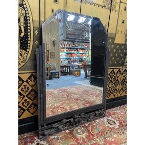 Art Deco Period Mirror In Hammered Iron 