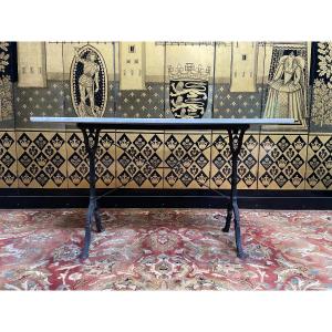 Marble And Cast Iron Bistro Table 