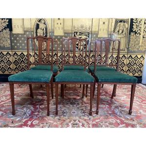 Suite Of 6 English Adam Style Chairs