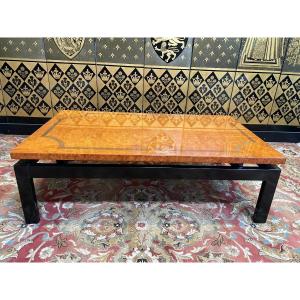 Modern Design Elm Burl Coffee Table 