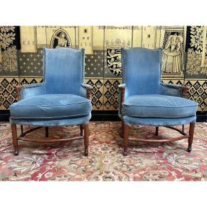 Pair Of English Armchairs 19th Century