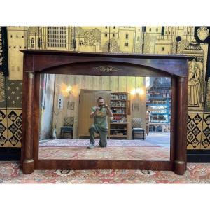 Mirror - Trumeau Empire Period In Mahogany 