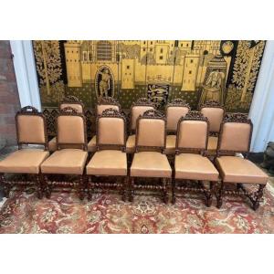 Set Of 11 Louis XIII Style Chairs - Renaissance 