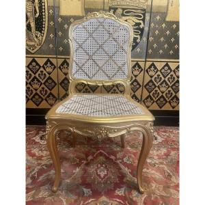 Louis XV Style Golden Cane Chair 