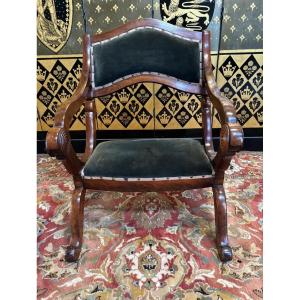 Armchair - Prie Dieu In Mahogany Napoleon III