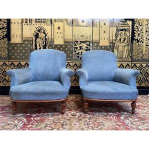 Pair Of Napoleon III Armchairs - Bergères