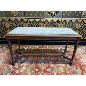 Louis XVI Style Piano Bench Fabric Seat