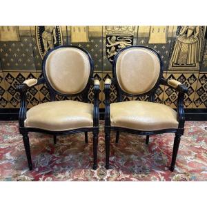 Pair Of Louis XVI Style Armchairs