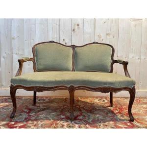 Louis XV Style Sofa - Bench Green Velvet