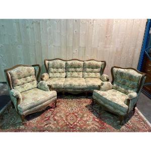 Louis XV Style Living Room Sofa And Pair Of Armchairs