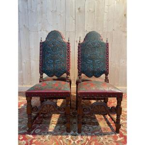 Suite De 4 Chaises Louis XIII