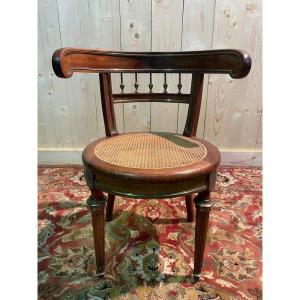 Louis XVI Mahogany And Cane Office Chair 