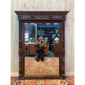 Renaissance Style Mirror - Henri II In Walnut 