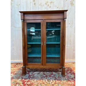 Empire Style Bookcase/display Cabinet In Cherry Wood.