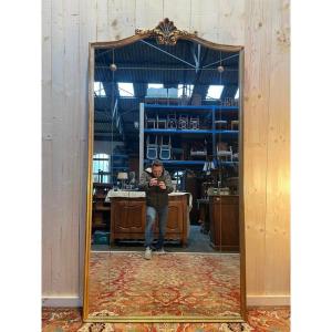 Louis XV Style Bistro Mirror In Gilded Wood 