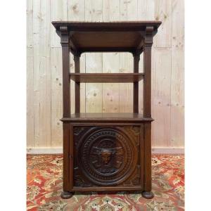 Shelf - Renaissance Style Oak Sideboard 