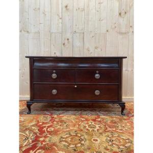 Commode Basse - Meuble TV Anglais En Acajou Chippendale