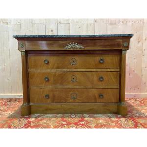 Empire Style Green Marble Chest Of Drawers 