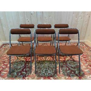 6 Chrome Folding Chairs 1970 