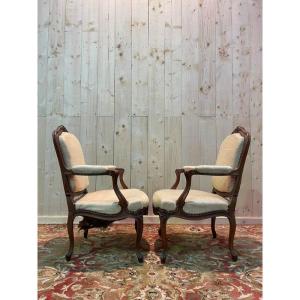 Pair Of Louis XV Armchairs To Restore 