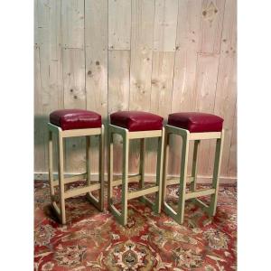 Set Of 3 Bar Stools 1970 