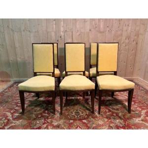 6 Mahogany Chairs In The Arbus Style 