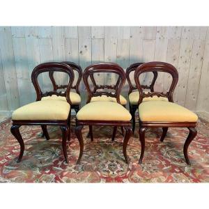 Set Of 6 Louis XV Mahogany Chairs 