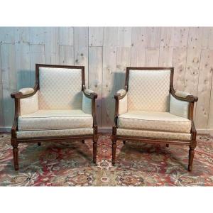 Pair Of Louis XVI Style Bergeres