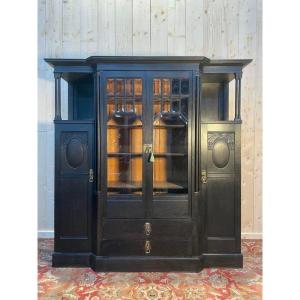 Vitrine - Armoire Napoléon III / Anglaise En Bois Noirci 