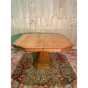 Art Deco Dining Table In Solid Oak 