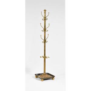 Brass Coat Rack 1900 Art Nouveau