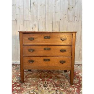 Oak Chest Of Drawers, Art Deco - Art Nouveau Period 