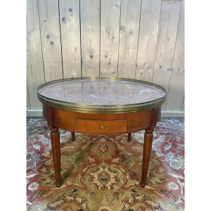 Louis XVI Style Bouillotte Coffee Table In Pink Marble 