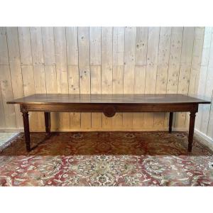 Louis XVI Style Walnut Farmhouse Table 