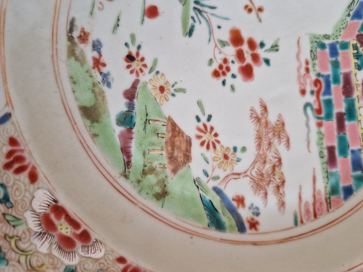 China 18th, Large Hollow Dish Canton Porcelain-photo-3