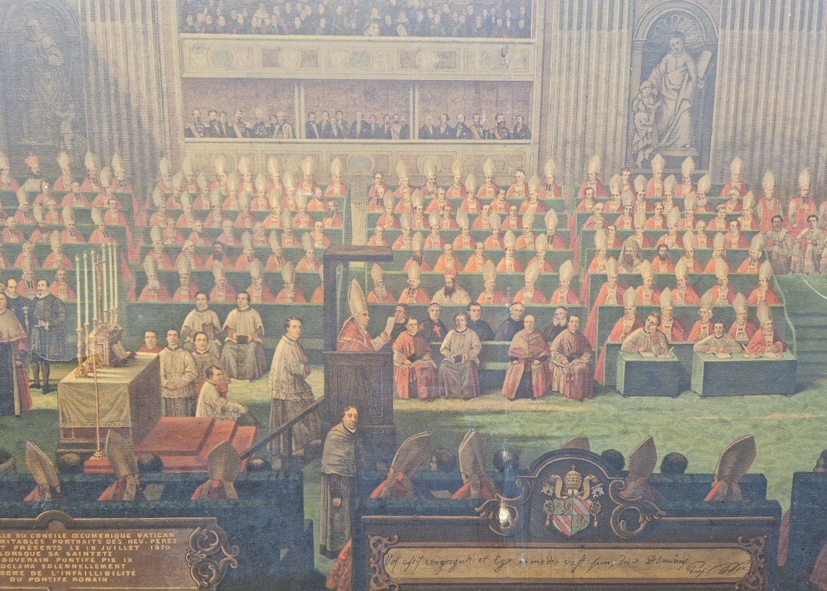 Vatican Council 1, July 18, 1870, Pope Pius Ix, Very Rare Choreography, By Schultz-photo-4