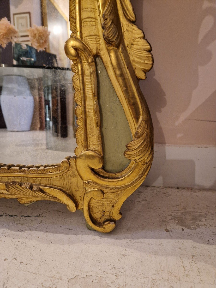 Provencal Mirror In Gilded And Painted Wood From The Louis XV Period -photo-2