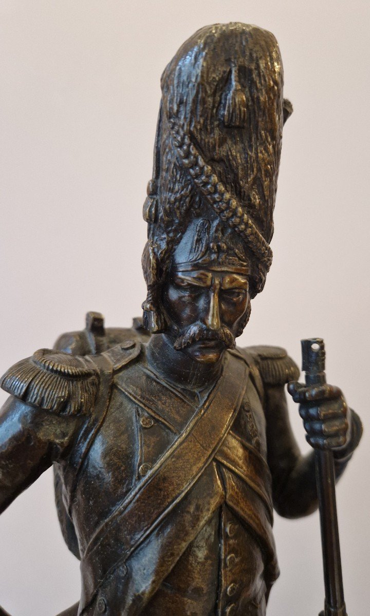 Imperial Grenadier On Foot. Bronze By Gechter (1795-1844)-photo-2