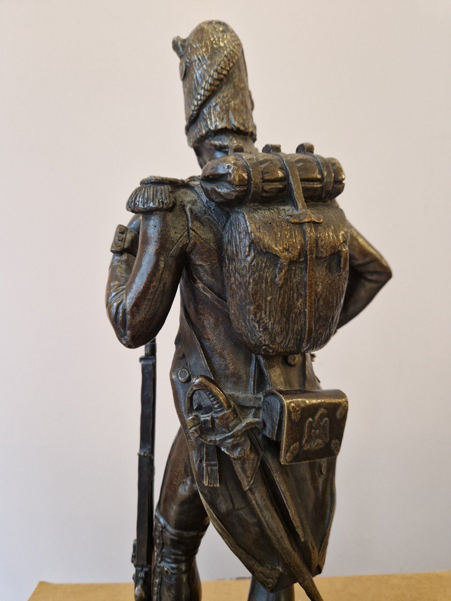 Imperial Grenadier On Foot. Bronze By Gechter (1795-1844)-photo-1