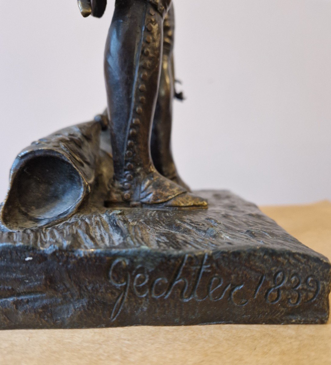 Imperial Grenadier On Foot. Bronze By Gechter (1795-1844)-photo-3