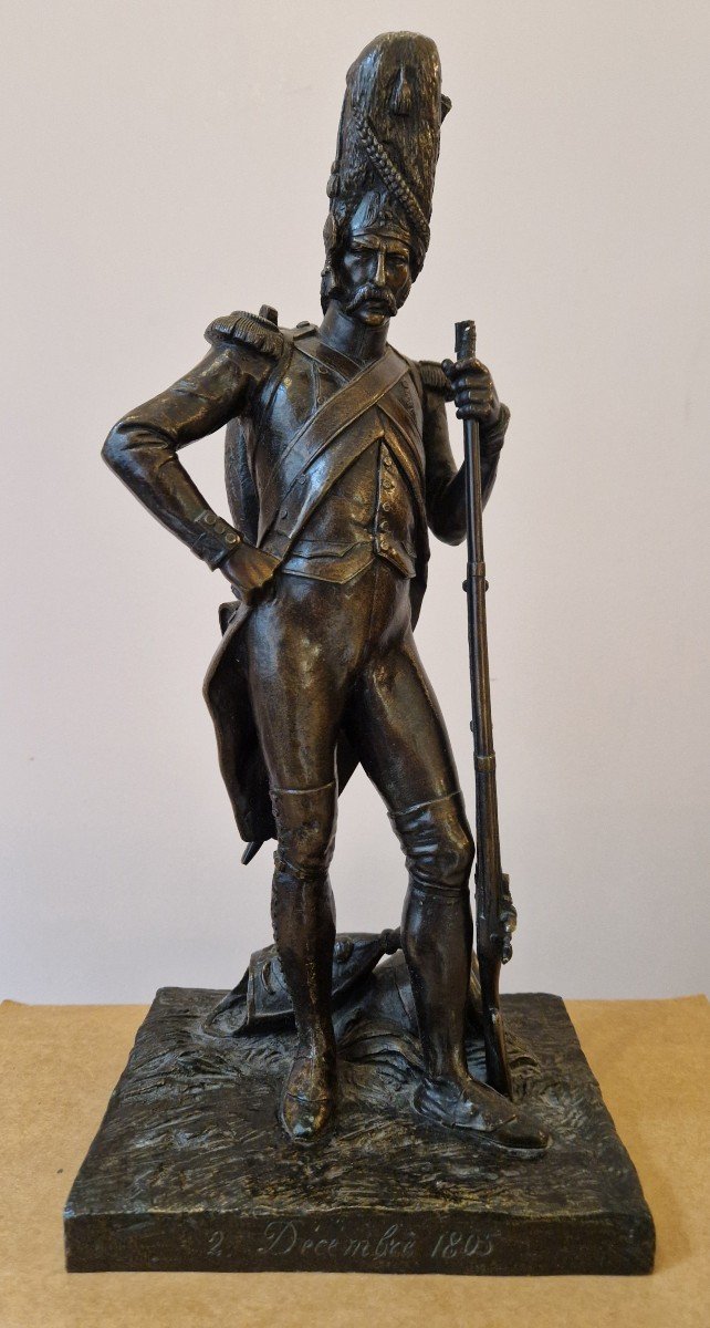 Imperial Grenadier On Foot. Bronze By Gechter (1795-1844)